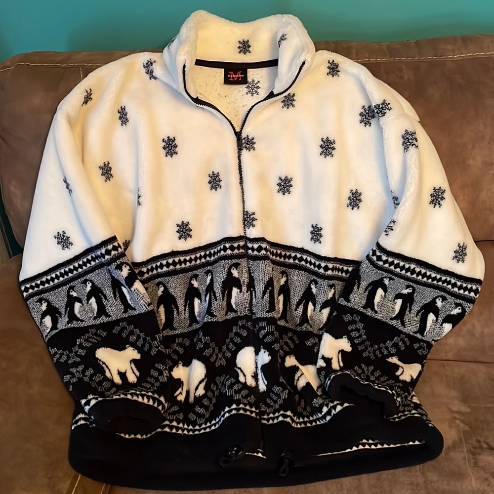 Fleece Jacket with Penguins & Polar Bears